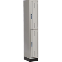 Concorde Heavy-Duty Lockers, 2 -tier, 12" x 18" x 76", Steel, Grey, Welded (Assembled) WestPier