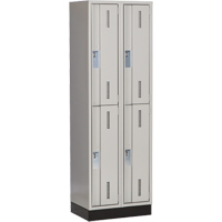 Concorde Heavy-Duty Lockers, 2 -tier, Bank of 2, 24" x 18" x 76", Steel, Grey, Welded (Assembled) WestPier