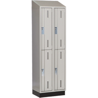Concorde Heavy-Duty Lockers, 2 -tier, Bank of 2, 24" x 18" x 82", Steel, Grey, Welded (Assembled) WestPier