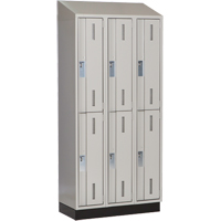 Concorde Heavy-Duty Lockers, 2 -tier, Bank of 3, 36" x 18" x 82", Steel, Grey, Welded (Assembled) WestPier
