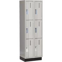 Casiers robustes Concorde, 3 niveaux, Bloc de 2, 24" x 18" x 76", Acier, Gris, Soud&eacute; (assembl&eacute;) WestPier