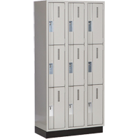 Concorde Heavy-Duty Lockers, 3 -tier, Bank of 3, 36" x 18" x 76", Steel, Grey, Welded (Assembled) WestPier