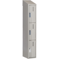 Concorde Heavy-Duty Lockers, 3 -tier, 12" x 18" x 78", Steel, Grey, Welded (Assembled) WestPier
