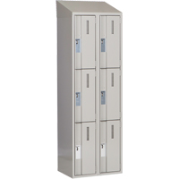 Concorde Heavy-Duty Lockers, 3 -tier, Bank of 2, 24" x 18" x 78", Steel, Grey, Welded (Assembled) WestPier