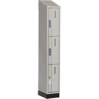Concorde Heavy-Duty Lockers, 3 -tier, 12" x 18" x 82", Steel, Grey, Welded (Assembled) WestPier