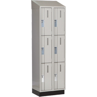 Concorde Heavy-Duty Lockers, 3 -tier, Bank of 2, 24" x 18" x 82", Steel, Grey, Welded (Assembled) WestPier