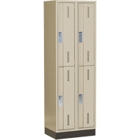 Casiers robustes Concorde, 2 niveaux, Bloc de 2, 24" x 18" x 76", Acier, Beige, Soud&eacute; (assembl&eacute;) WestPier