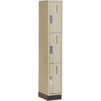 Concorde Heavy-Duty Lockers, 3 -tier, 12" x 18" x 76", Steel, Beige, Welded (Assembled) WestPier