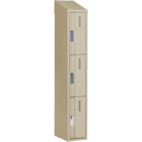 Concorde Heavy-Duty Lockers, 3 -tier, 12" x 18" x 78", Steel, Beige, Welded (Assembled) WestPier