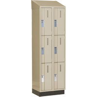 Concorde Heavy-Duty Lockers, 3 -tier, Bank of 2, 24" x 18" x 82", Steel, Beige, Welded (Assembled) WestPier