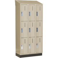 Concorde Heavy-Duty Lockers, 3 -tier, Bank of 3, 36" x 18" x 82", Steel, Beige, Welded (Assembled) WestPier