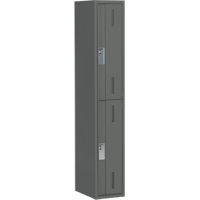 Concorde Heavy-Duty Lockers, 2 -tier, 12" x 18" x 72", Steel, Charcoal, Welded (Assembled) WestPier