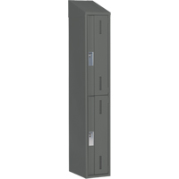 Concorde Heavy-Duty Lockers, 2 -tier, 12" x 18" x 78", Steel, Charcoal, Welded (Assembled) WestPier