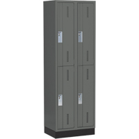 Concorde Heavy-Duty Lockers, 2 -tier, Bank of 2, 24" x 18" x 76", Steel, Charcoal, Welded (Assembled) WestPier