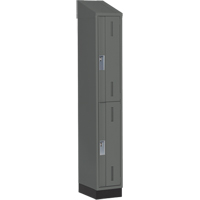 Concorde Heavy-Duty Lockers, 2 -tier, 12" x 18" x 82", Steel, Charcoal, Welded (Assembled) WestPier