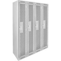 Casiers Clean Line, Bloc de 4, 48" x 15" x 72", Acier, Gris, Rivet (assembl&eacute;), Perfor&eacute; WestPier