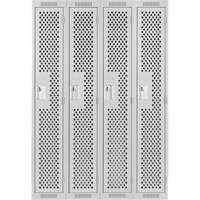 Casiers Clean Line, Bloc de 4, 48" x 15" x 72", Acier, Gris, Rivet (assembl&eacute;), Perfor&eacute; WestPier