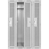 Casiers Clean Line, Bloc de 4, 48" x 15" x 72", Acier, Gris, Rivet (assembl&eacute;), Perfor&eacute; WestPier