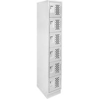 Assembled Lockerettes Clean Line Perforated Economy Lockers, 6 -tier, 18" x 72" x 12", Steel WestPier