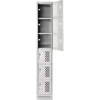 Assembled Lockerettes Clean Line Perforated Economy Lockers, 6 -tier, 18" x 72" x 12", Steel WestPier