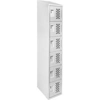 Assembled Lockerettes Clean Line Perforated Economy Lockers, 6 -tier, 18" x 72" x 12", Steel WestPier