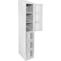Assembled Lockerettes Clean Line Perforated Economy Lockers, 6 -tier, 18" x 72" x 12", Steel WestPier