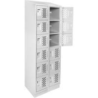 Assembled Lockerettes Clean Line Perforated Economy Lockers, 6 -tier, Bank of 2, 18" x 72" x 12", Steel WestPier