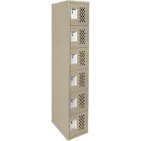 Assembled Lockerettes Clean Line Perforated Economy Lockers, 6 -tier, 18" x 72" x 12", Steel WestPier