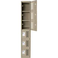 Assembled Lockerettes Clean Line Perforated Economy Lockers, 6 -tier, 18" x 72" x 12", Steel WestPier