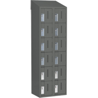 Concorde Heavy-Duty Lockers, 6 -tier, Bank of 2, 24" x 18" x 78", Steel, Charcoal, Welded (Assembled) WestPier