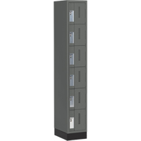 Concorde Heavy-Duty Lockers, 6 -tier, 12" x 18" x 76", Steel, Charcoal, Welded (Assembled) WestPier