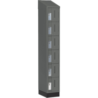 Concorde Heavy-Duty Lockers, 6 -tier, 12" x 18" x 82", Steel, Charcoal, Welded (Assembled) WestPier