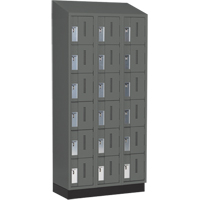 Concorde Heavy-Duty Lockers, 6 -tier, Bank of 3, 36" x 18" x 82", Steel, Charcoal, Welded (Assembled) WestPier