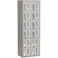 Concorde Heavy-Duty Lockers, 6 -tier, Bank of 2, 24" x 18" x 72", Steel, Grey, Welded (Assembled) WestPier