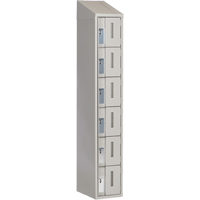 Concorde Heavy-Duty Lockers, 6 -tier, 12" x 18" x 78", Steel, Grey, Welded (Assembled) WestPier