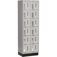 Concorde Heavy-Duty Lockers, 6 -tier, Bank of 2, 24" x 18" x 76", Steel, Grey, Welded (Assembled) WestPier
