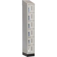 Concorde Heavy-Duty Lockers, 6 -tier, 12" x 18" x 82", Steel, Grey, Welded (Assembled) WestPier