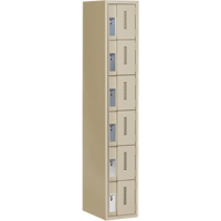 Concorde Heavy-Duty Lockers, 6 -tier, 12" x 18" x 72", Steel, Beige, Welded (Assembled) WestPier