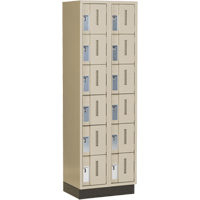 Concorde Heavy-Duty Lockers, 6 -tier, Bank of 2, 24" x 18" x 76", Steel, Beige, Welded (Assembled) WestPier