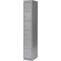 Lockers, 6 -tier, 12" x 18" x 72", Steel, Grey, Knocked Down WestPier