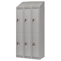 Casiers, 2 niveaux, Bloc de 3, 36" x 18" x 82", Acier, Gris, D&eacute;mont&eacute; WestPier