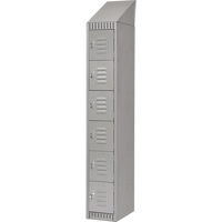 Lockers, 6 -tier, 12" x 18" x 82", Steel, Grey, Knocked Down WestPier