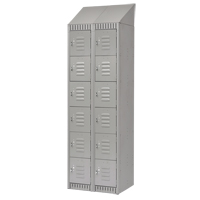 Lockers, 6 -tier, Bank of 2, 24" x 18" x 82", Steel, Grey, Knocked Down WestPier
