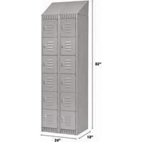 Lockers, 6 -tier, Bank of 2, 24" x 18" x 82", Steel, Grey, Knocked Down WestPier