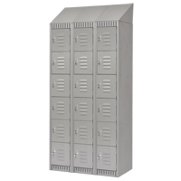 Lockers, 6 -tier, Bank of 3, 36" x 18" x 82", Steel, Grey, Knocked Down WestPier