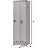 Lockers, Bank of 2, 24" x 18" x 76", Steel, Grey, Knocked Down WestPier