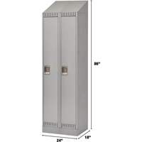 Lockers, Bank of 2, 24" x 18" x 86", Steel, Grey, Knocked Down WestPier