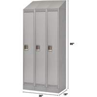 Lockers, Bank of 3, 36" x 18" x 86", Steel, Grey, Knocked Down WestPier