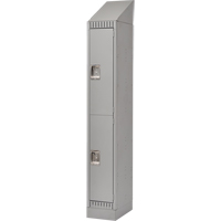 Lockers, 2 -tier, 12" x 18" x 86", Steel, Grey, Knocked Down WestPier