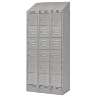 Lockers, 6 -tier, Bank of 3, 36" x 18" x 86", Steel, Grey, Knocked Down WestPier